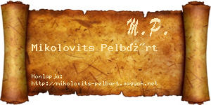 Mikolovits Pelbárt névjegykártya