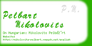pelbart mikolovits business card